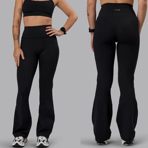 LKSD Pants - LSKD Black Fusion Ultra High-Rise Flared Legging Pockets Sports Yoga Size XS
